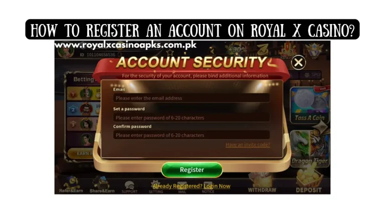 How to register on Royal X Casino?